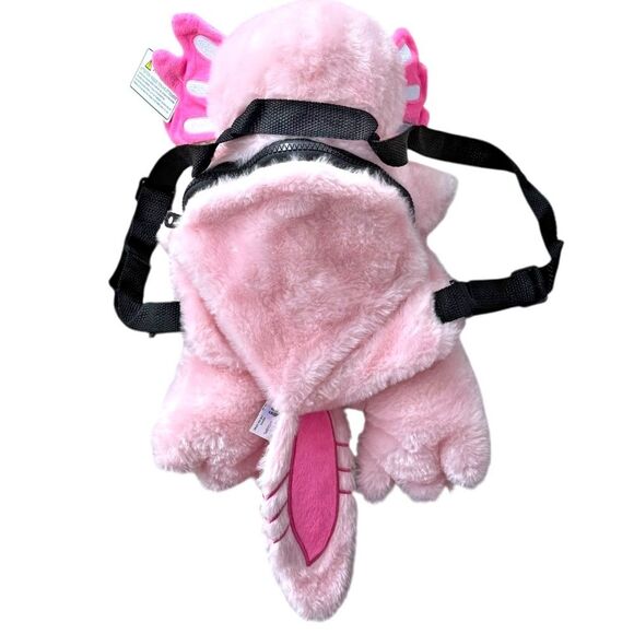 Fiesta World Wildlife Kids Pink Plush Axolotl Backpack Unique Animal Bag. NEW. - Picture 8 of 9